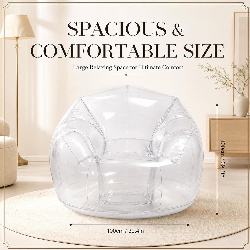 Sliner 2 Pcs Stuffed Storage Bean Bag Chair Cover for Kids Adults (No Filler) Stuffable Zipper Beanbag Cover for Organizing Plush Toys or Foam(43.3 * 43.3 * 30.7inch,PVC,Gray)