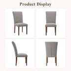 Stylish Dining Chairs Set of 6, Upholstered Parsons Dining Room Chair with Nailhead Trim, Kitchen Room Chair with Thick Cushions and Wood Legs, Nailhead Trim, SKY2383