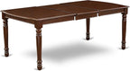 East West Furniture DODA7-MAH-C 7 Piece Modern Dining Table Set Consist of a Rectangle Wooden Table with Butterfly Leaf and 6 Linen Fabric Dining Room Chairs, 42x78 Inch, Mahogany