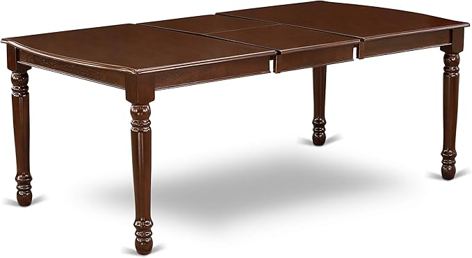 East West Furniture DODA7-MAH-W 7 Piece Kitchen Table & Chairs Set Consist of a Rectangle Dining Room Table with Butterfly Leaf and 6 Solid Wood Seat Chairs, 42x78 Inch, Mahogany