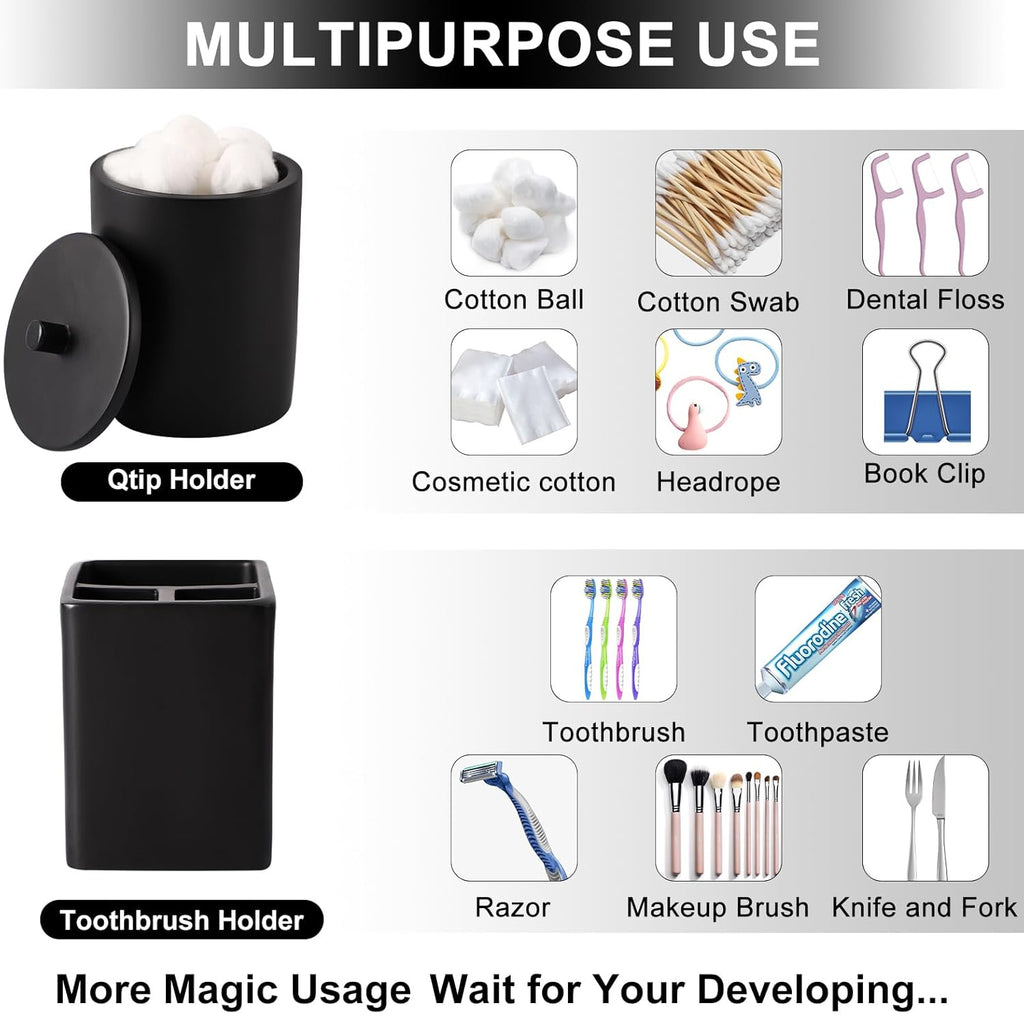 21 Pcs Bathroom Accessory Set with Waterproof Shower Curtain and Non Slip Mat,Resin Bath Set with Toothbrush Holder and Lotion Soap Dispenser,Bathroom Countertop Organizer Set for Home Apartment