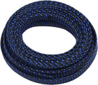 30ft PET Expandable Sleeving Wire Cable Sleeve (2/3", Blue&Black)