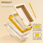 Butter Cutter Slicer with Lid and Knife for Countertop and Refrigerator, Airtight Butter Keeper Container, Butter Holder for East/West Coast Butter