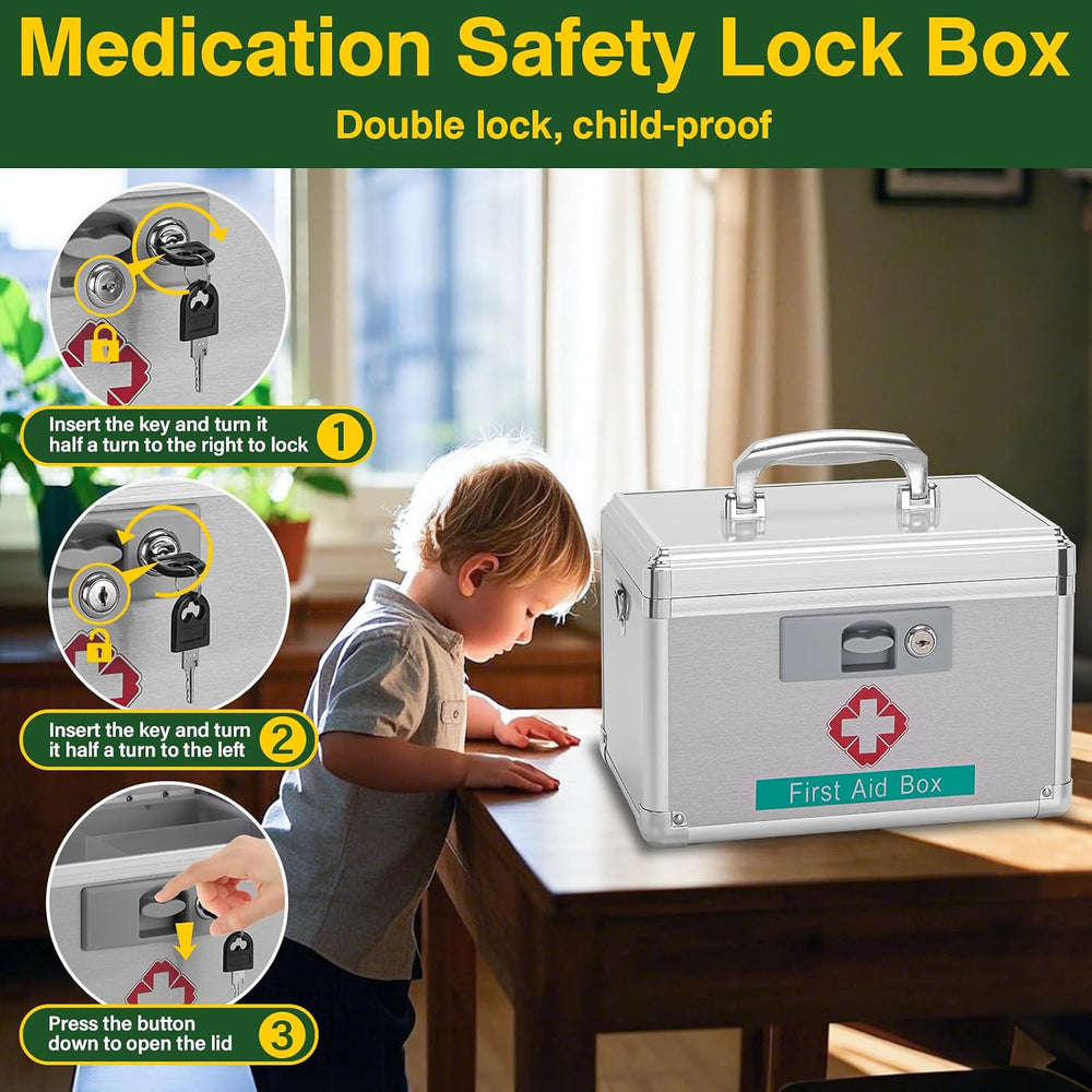 14-Inch Medicine Lock Box - Keyed Security for Home & Outdoor Use | Locka...