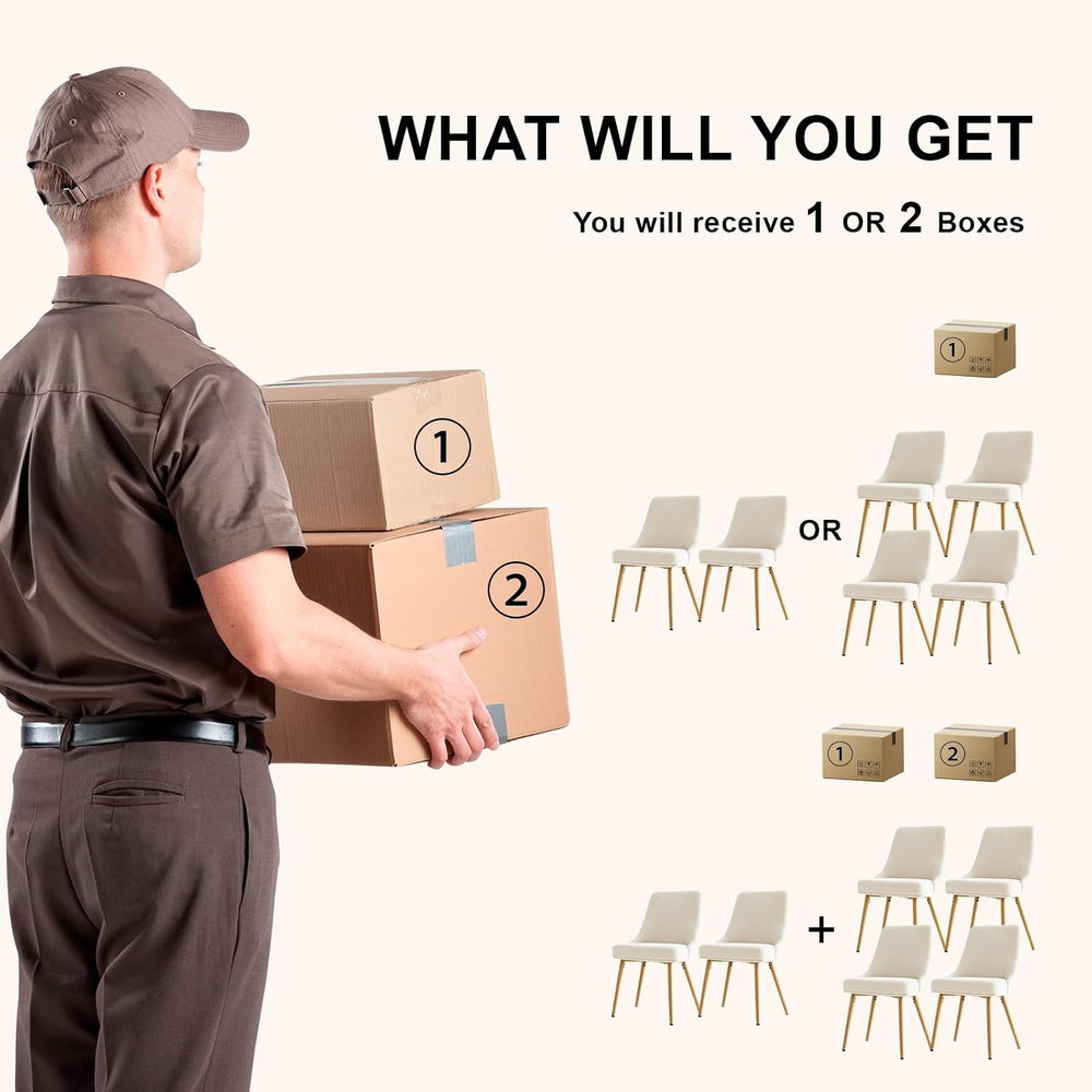 kinmars Kitchen & Dining Upholstered Dining Chairs Set of 4, Beige | Set ...