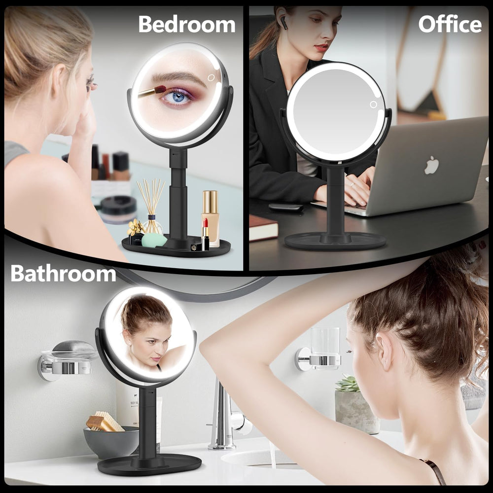 MIYADIVA Makeup Mirror with Lights, 30X Magnifying Mirror with Light and Touc...