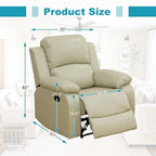 Recliner Sofa Set Couches for Living Room Chair Recycled Leather Fabric Living Room Furniture Sets, Adjusted Reclining Couch Furniture Sofa Set for Theater Seating, Beige