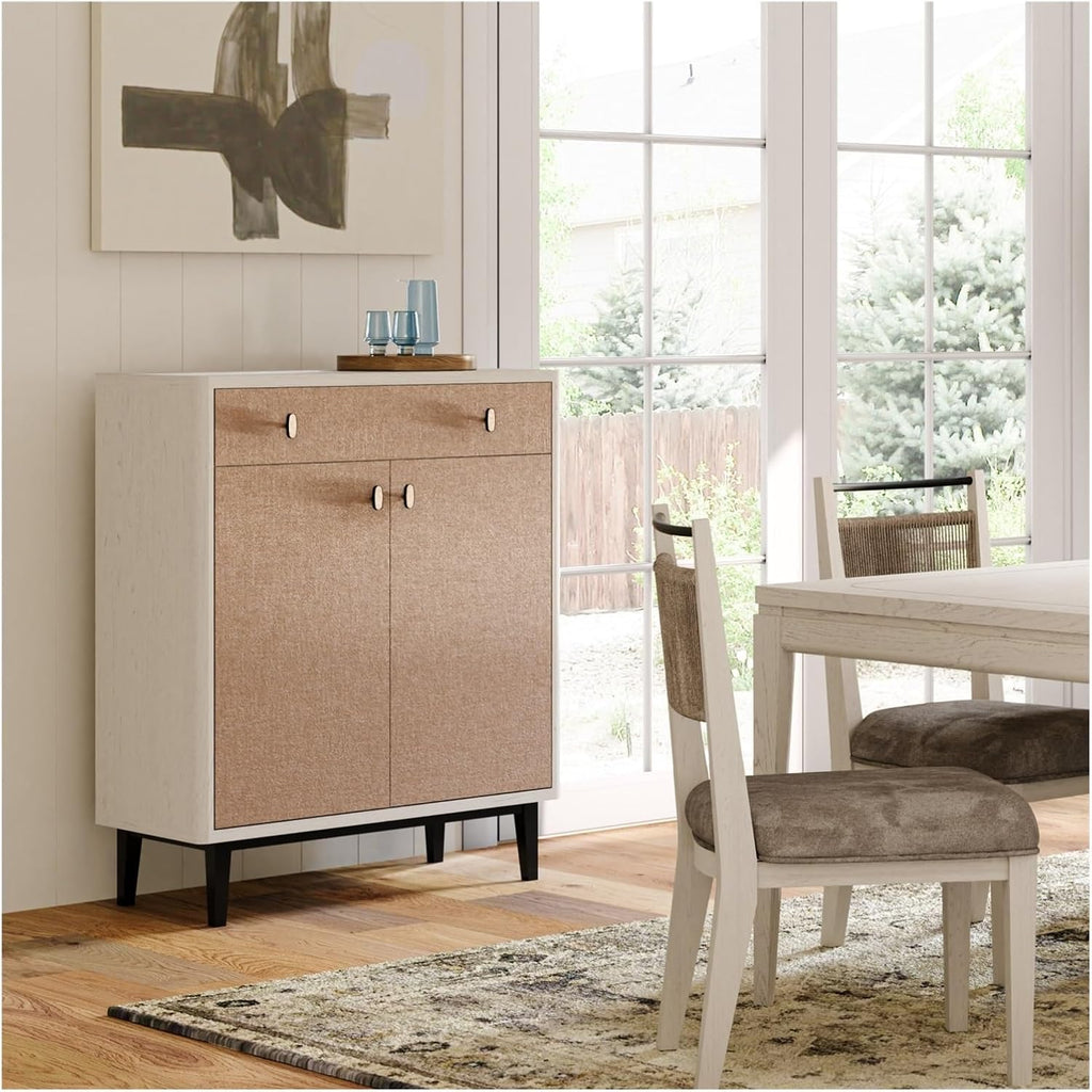 Light Luxury Style Large Storage Cabinet, Two Cabinet Doors, Dual Color Matching,for Kitchen