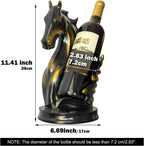 Wine Bottle Holder Wine Racks Tabletop Horse Statue as Home Kitchen Wine Cellar Decorative Storage Organizer, Horse Sculpture Horse Decor Horse Gifts for Girls Men Women (Black)