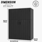 Vertical Outdoor Storage Cabinets,Plastic Sheds&Outdoor Storage with Floor,Outdoor Storage Box Waterproof/Lockable for Garage,Bike,Tools Storage Shed (57Cu.ft)