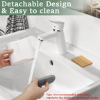 Toothbrush and Toothpaste Holder with Bamboo Divider for Bathroom Countertop Organizer, Detachable for Easy Clean, 2 Slots Electric Toothbrush Holders Storage Caddy Drainage for Family-White