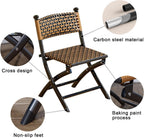Woven Rattan Folding Chair, Portable Foldable for Home Use, Foldable for Outside, Suitable for Backyard,(85cm/33in)