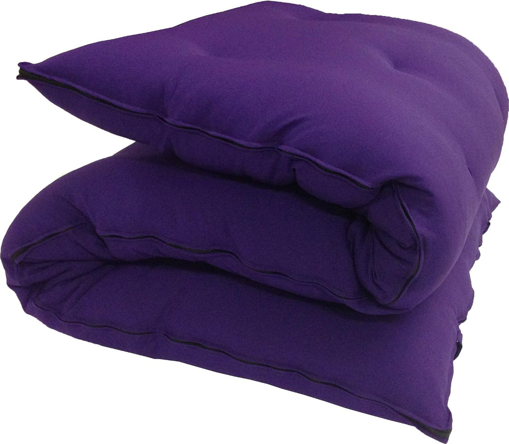 Purple Full Size Traditional Japanese Floor Futon Mattresses, Cotton Batting/...