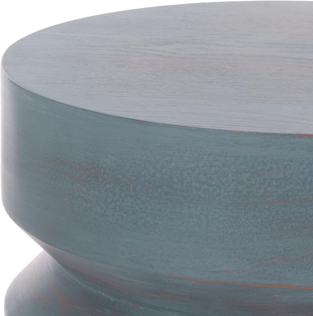 SAFAVIEH Home Collection – Joscelyne Antique Blue Accent Table, Sculptural Mo...