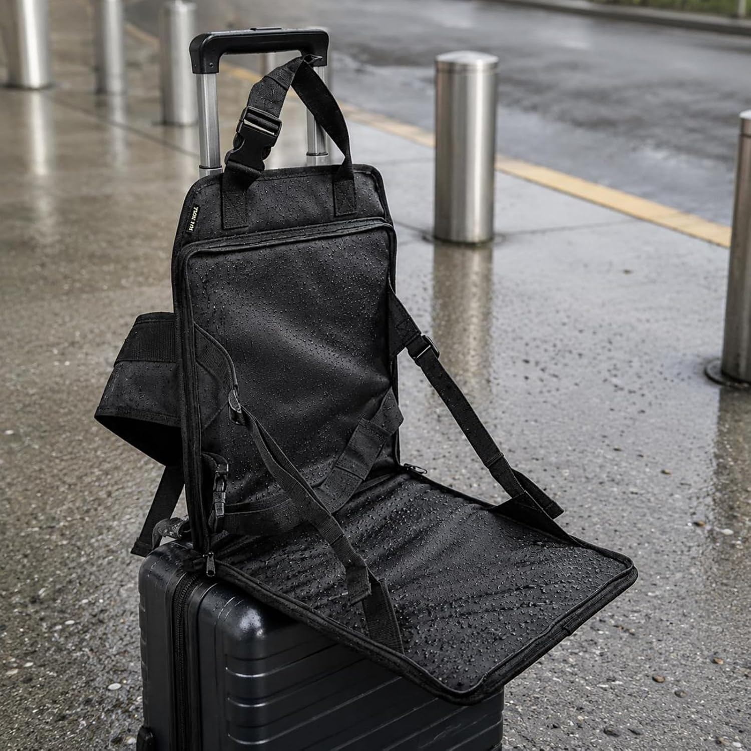 Qianly Suitcase Child Seat Space Saving Foldable Strap Chair Portable Portable Seat for Children