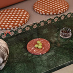 8 Inch Natural Marble Jewelry Ring Dish Tray for Women Home Decor | Real French Red Marble, multi-purpose tray for jewelry, keys, candies & nuts, lovely nightstand decorative gift for ladies