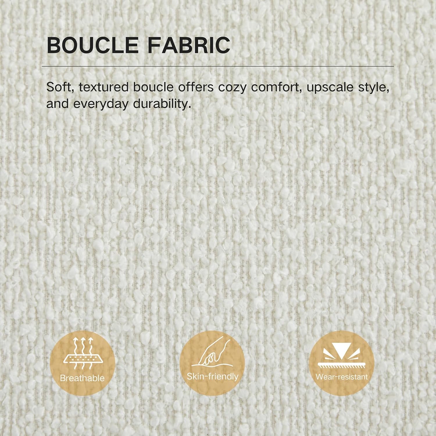 66.34" End of Bed Bench Boucle Fabric Long King Size Bench, White. | Entryway Bench Ottoman Upholstered Extra Long Seat for Bedroom, Entryway, Hallway, Cloakroom, Window Bench.