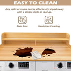 Royxen Laundry Countertop with 2-Tier Shelf Universal Fit, Washer and Dryer Countertop with Storage Space, Shelf Height 11.5 Inches, Solid Wood Core, Oak