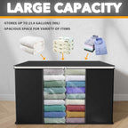 SpaceAid 6 Pack 90L Clothing Storage Bags, Heavy Duty Closet Storage Bins, Extra Large Moving bags, Storage Containers for Clothes, Blankets, Comforters, and Pillows - Black