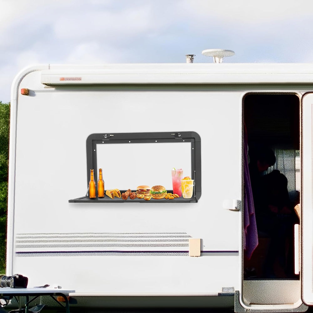 Foldable RV Table 31.5 x17.72 inch Black, Wall Mount Folding Camper External ...