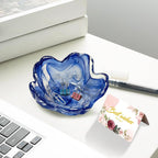Gifts for Women Flower Jewelry Dish Ring Holder Dish Jewelry Tray Bathroom Vanity Organizer Blue Room Decor Aesthetic Nightstand Bedroom Decor Trinket Dish Small Friendship Wedding Birthday Gifts