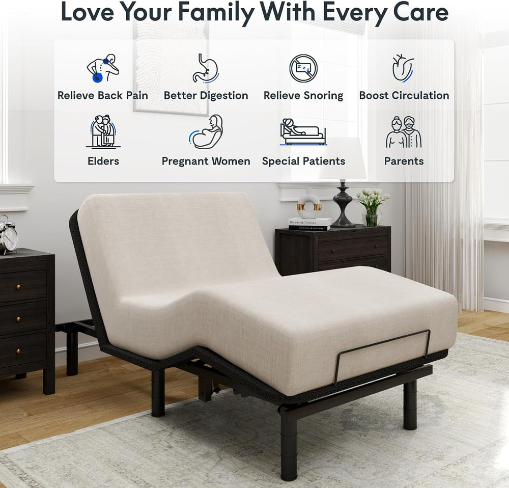 FLEXISPOT Twin XL Adjustable Bed Frame Base, Durable Motor & Easy Assembly