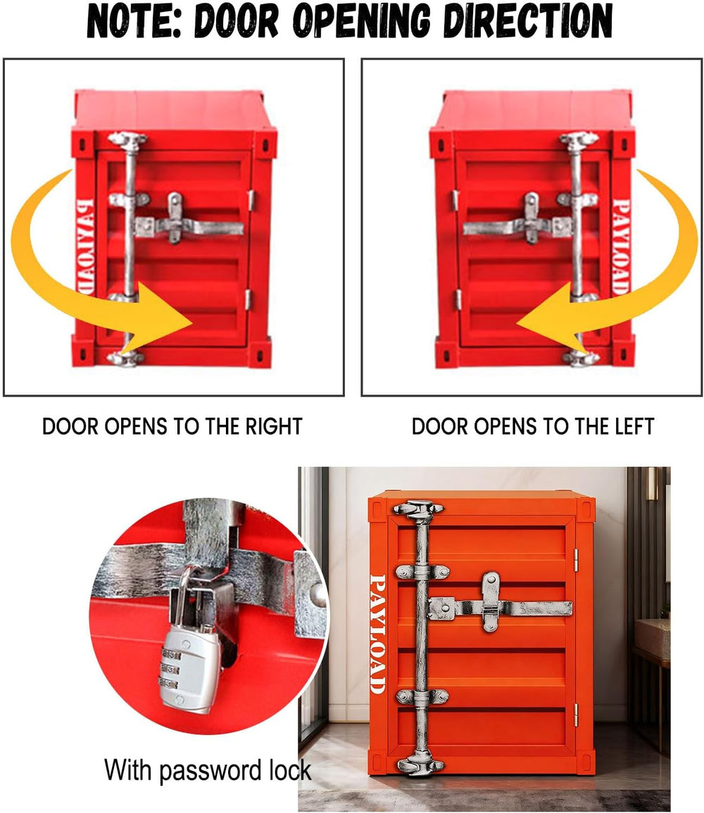 Metal Nightstand Industrial Storage Cabinet - Small Locking Container Side Ta...