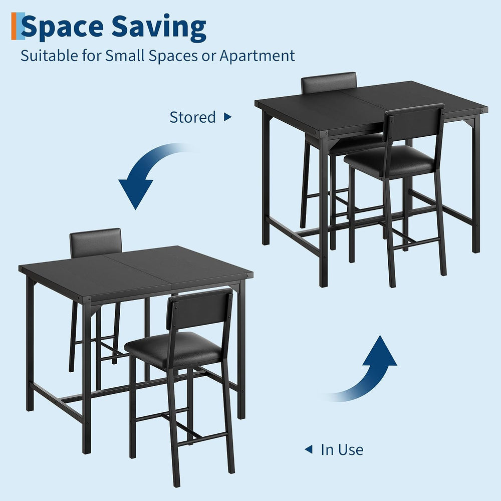 GarveeHome Dining Table Set for 2 with Corner Protector, Kitchen Table Set w/...