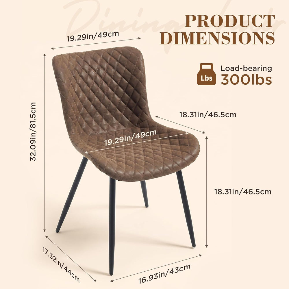 Modern Dining Chairs Set of 2, Upholstered Suede Dining Chairs with Curved Ba...