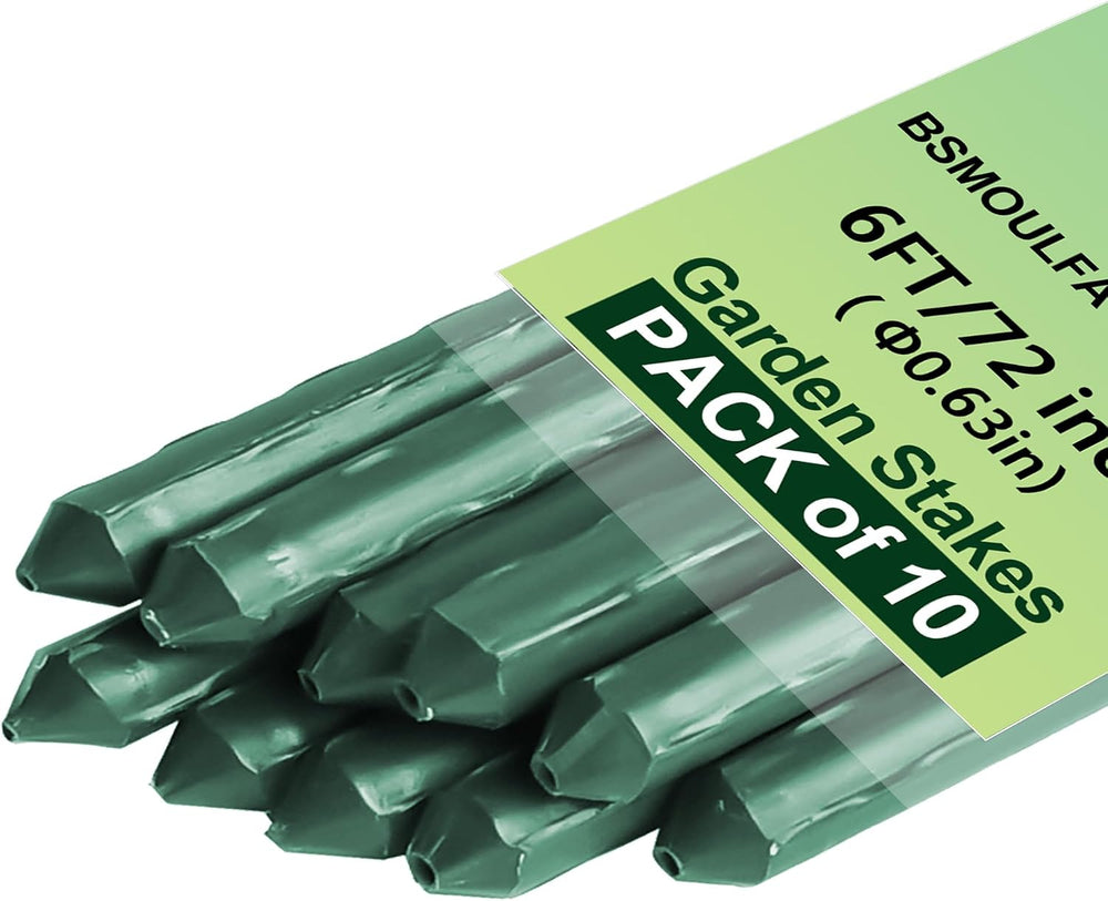 Garden Stakes 6ft, Metal Plant Stakes 6Feet for Gardening and Farm, 72" ...