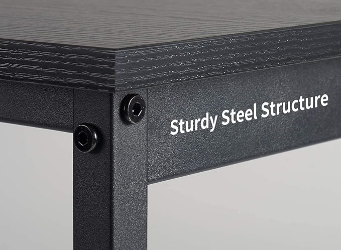 Cubiker Computer Desk 63 inch Home Office Writing Study Desk, Modern Simple Style Laptop Table with Storage Bag, Black
