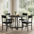 Dining Chairs Set of 4, Upholstered Kitchen Chairs with Ergonomic Backrest & Padded Seat, Metal Legs, Modern Dinner Chair for Kitchen Dining Room, Home, Cafe, Black