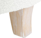 HomePop 19" Faux Sheepskin Round Storage Ottoman - Light Cream