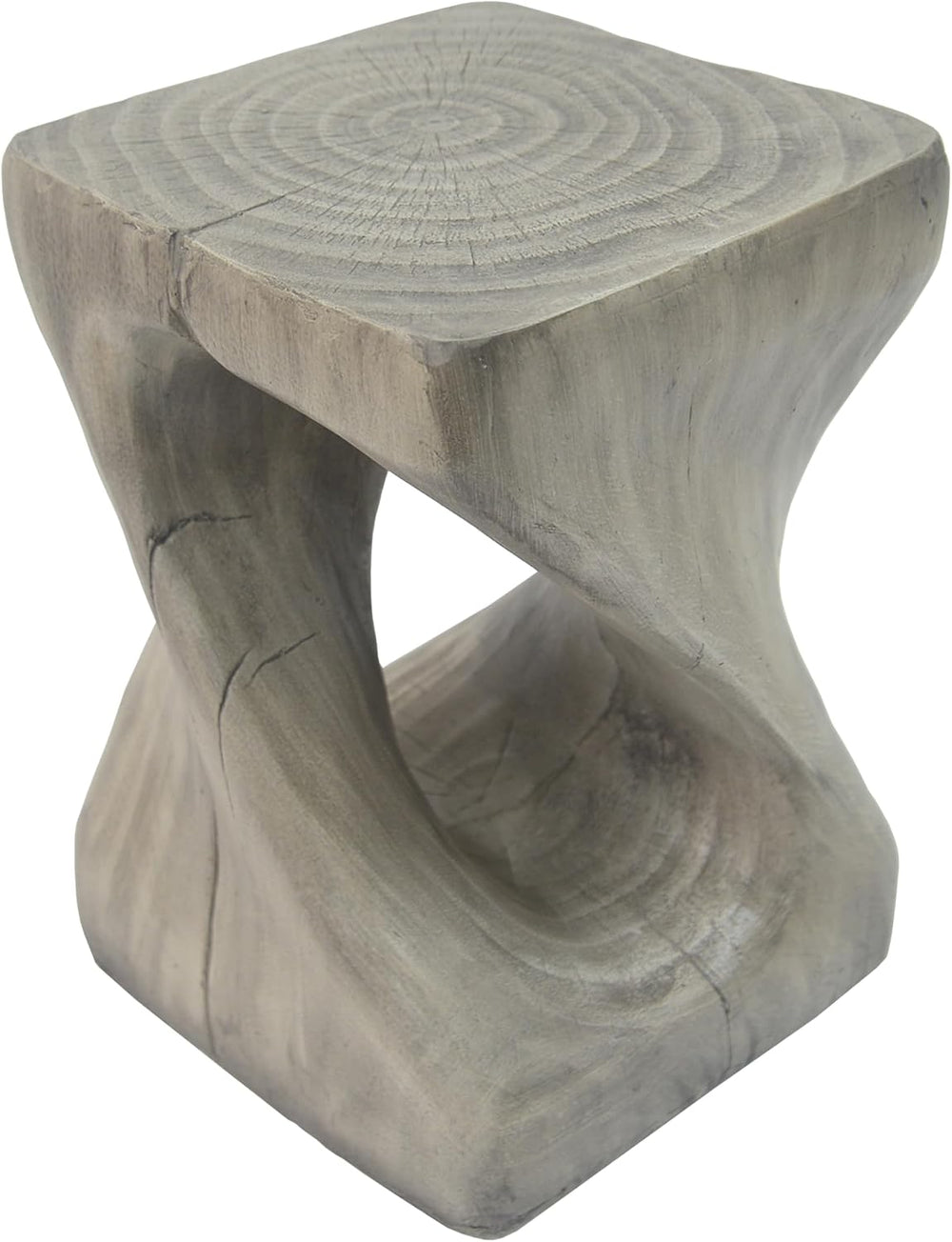 MGO Twist Shape Side Table for Indoor Outdoor, 16 Inch Modern Spiral End Tabl...