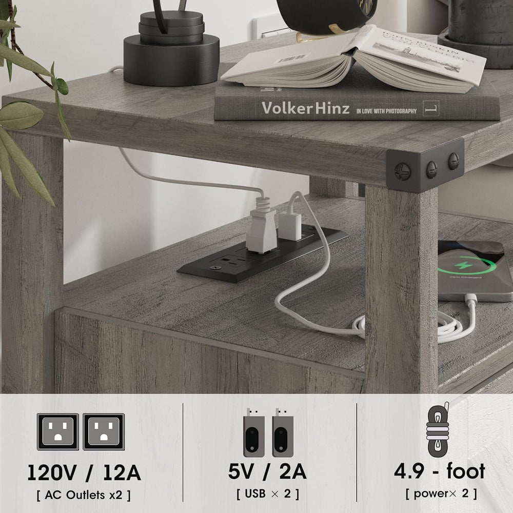 Fameill Nightstands Set of 2, Night Stand with Charging Station, Bed Side Tab...