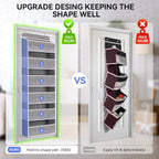 WishJazz Over The Door Organizer 6 Tiers, 50 lbs Tear Resistant Anti-Tilt Behind Door Storage, Door Hanging Organizer for Closet, Nursery, Bedroom, Bathroom, Diaper Organizer, Room storage