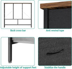 43.3" Wide Fabric Dresser for Bedroom, Chest of Drawers with 11 Deep Drawers, Multi-Drawers TV Stand TV Console, Storage Organizer for Closet, Nursery (Black)