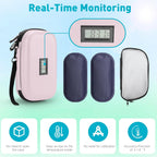 Insulin Cooler Travel Case Diabetic Medication Insulated Cool Organizer with 2 Reusable Ice Packs for Insulin Pen and Other Diabetic Supplies, for the Daily Life and Trip, Pink Color