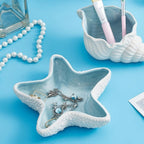 Starfish Jewelry Dish Ceramic Holder Ring Trinket Tray, Ocean-themed Decorative Trinket Dish, Suitable for Mother Friend Sister, Gifts for Women, Home Decor Trinket Dish(Sea Blue)
