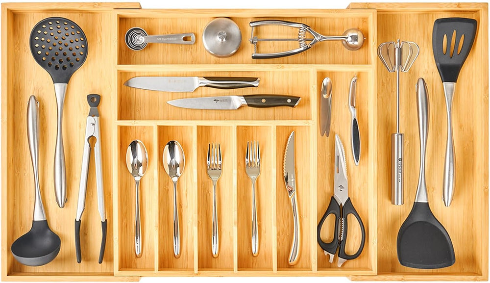 Extra Large Expandable Kitchen Siverware Utensils Drawer Organizer, 19" ...