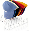 Hat Organizer for Baseball Caps, 2 Pack No Install Clear Acrylic Hat Rack, Hat Holder for 14 Baseball Caps Storage Organizer, Space Saving Closet Organizers and Storage (Transparent)