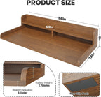 2-Tier Washer Dryer Countertop with 2.75" H Edge Rails, 58" W x 28" D Laundry Countertop for Folding Clothes, Washer and Dryer Topper with Non-Slip Pad (Brown)