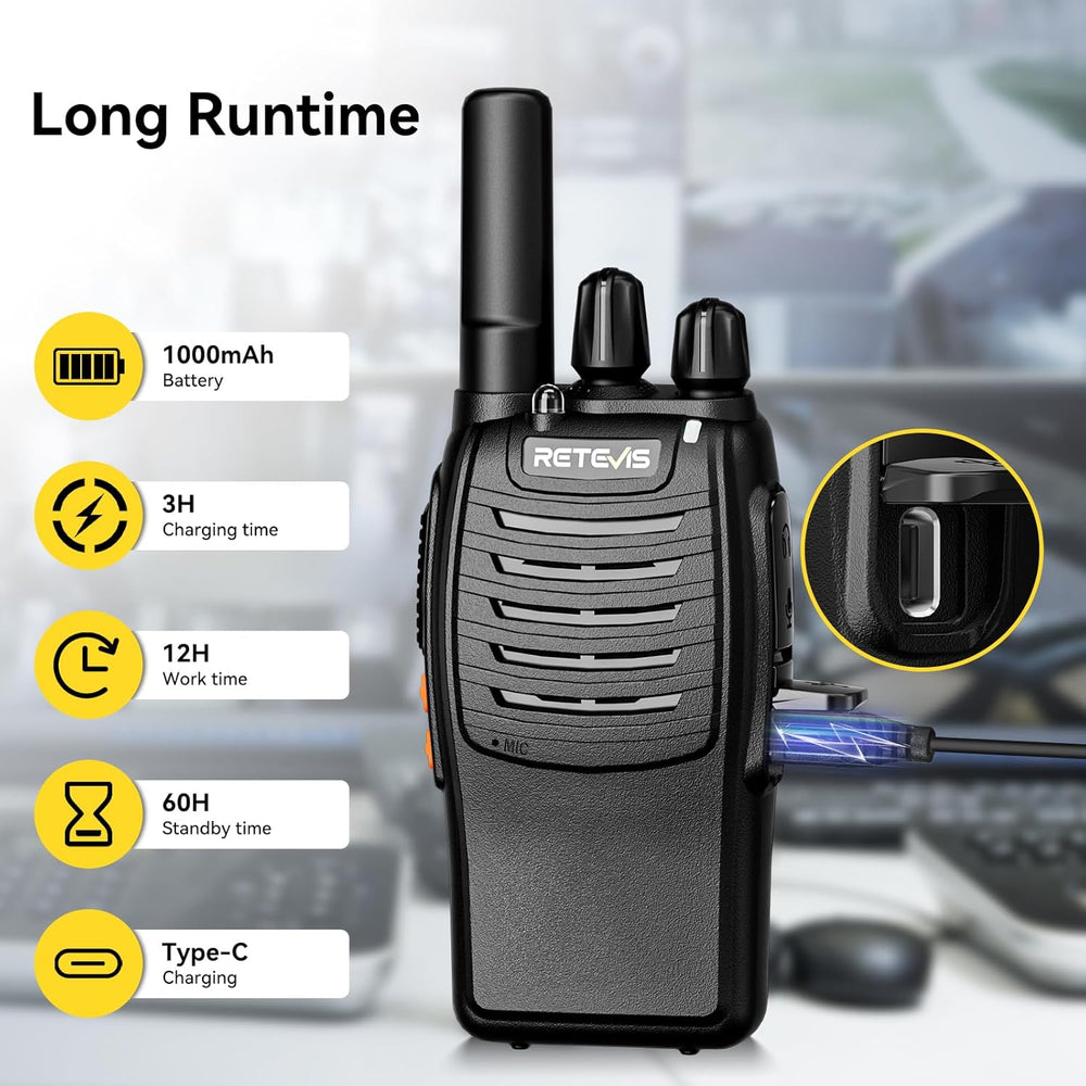 Retevis H-777 Walkie Talkies Adults, 2 Way Radio with Earpieces (10 Pack)