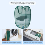 Upgraded 100L Extra Large Mesh Pop Up Laundry Basket With Handles, Light Breathable, Fold Compact, Large Hold Portable Foldable Dirty Clothes Basket For Bedroom, Laundry Room, Dorm, Hotel, Green.V