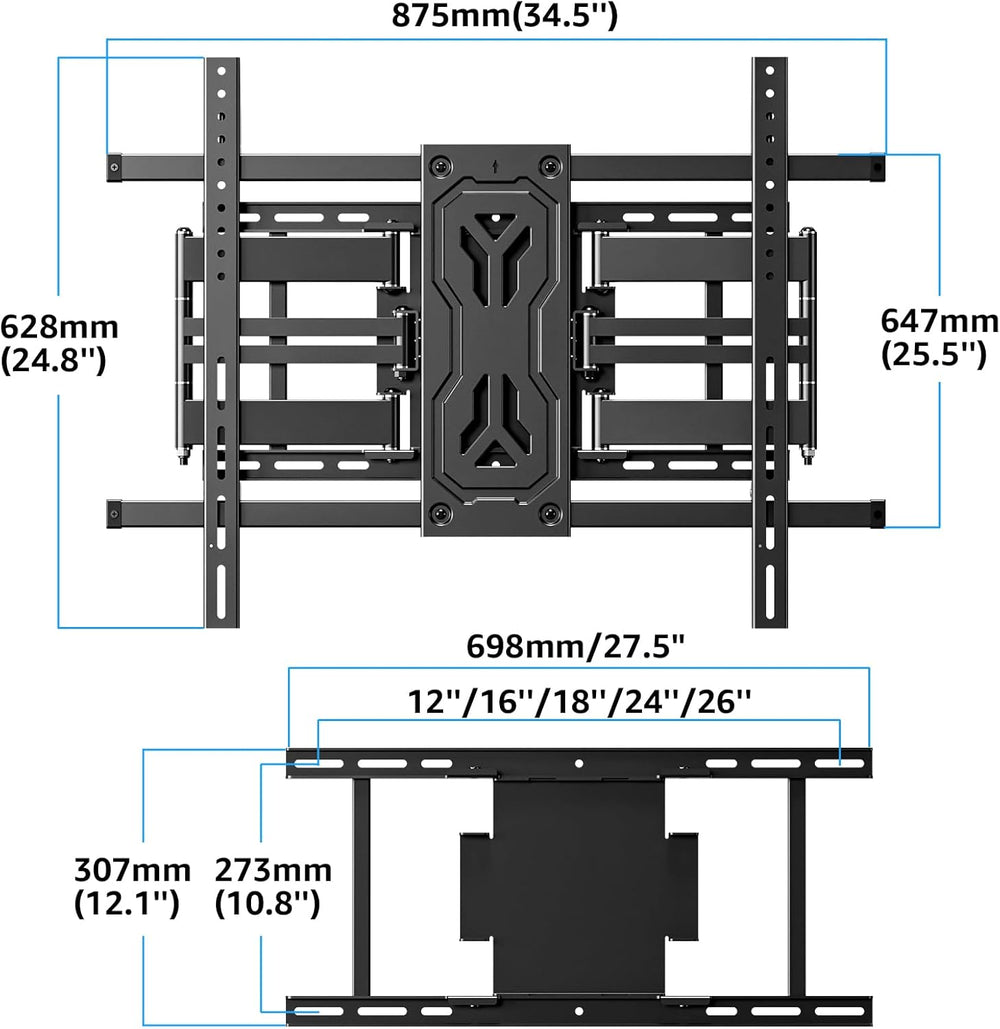 MOUNTUP TV Wall Mount Holds 250 lbs for 50-110 inch Large TVs, Heavy Duty Ful...