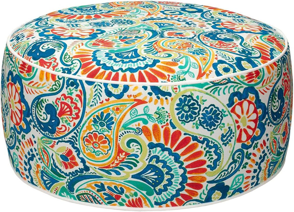 Magpie Fabrics Inflatable Stool Ottoman Pouf D20 xH9, Outdoor Round Footrest ...