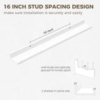 Axeman 30 Inch White Floating Shelves for Wall | Picture Ledge Shelf Set of 2 | Rustic Picture Shelf for Wall with Ledge | Floating Shelves with Lip | Photo Ledge Shelves for Books Album Records
