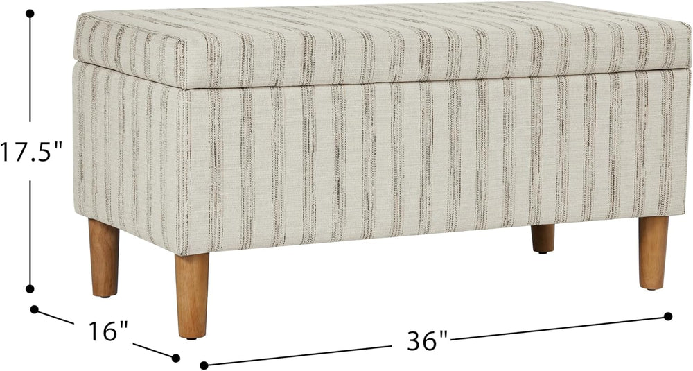 HomePop Malmo 36" Storage Bench - Gray & Cream Stripe