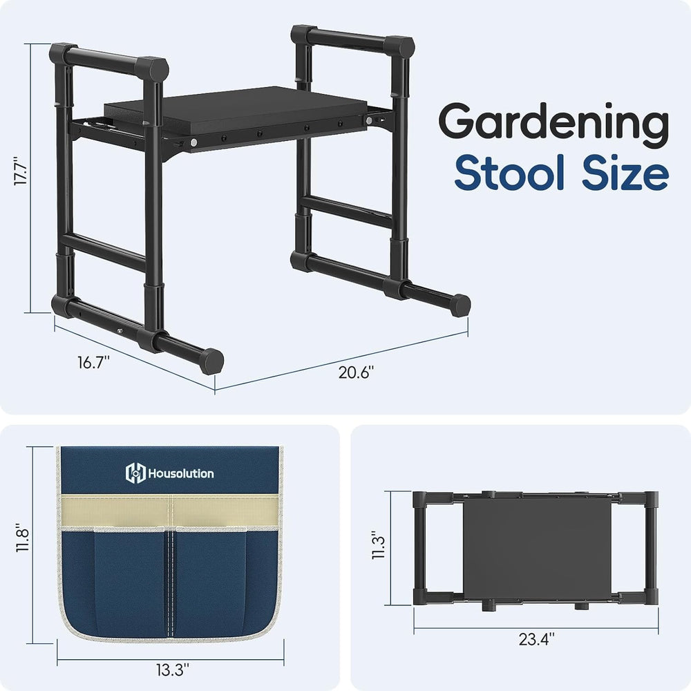 Housolution Garden Kneeler and Seat with Anti-Tipping Extendable Legs