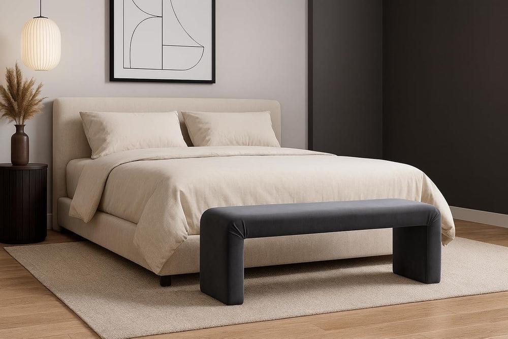 Meridian Furniture Minimalist Collection Modern | Contemporary Velvet Upholst...